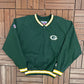 Green Bay Packers Graphic Windbreaker | Size Medium | Vintage 1990s Starter NFL Football Green Jacket |