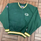 Green Bay Packers Graphic Windbreaker | Size Medium | Vintage 1990s Starter NFL Football Green Jacket |