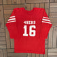 San Francisco 49ers Jersey Style Graphic Tee | Size Small | Vintage 1980s NFL Football Rawlings T-Shirt |