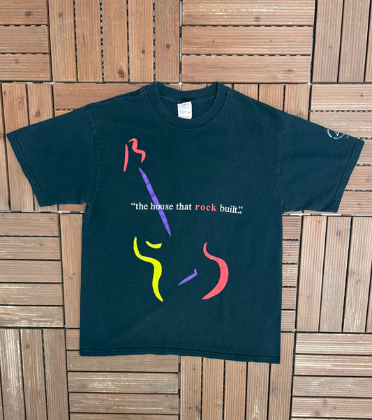The House That Built Rock Graphic Tee | Size Medium | Vintage 2000s Rock & Roll Hall Of Fame Black T-Shirt |