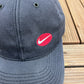 Nike Embroidered Swoosh Graphic Hat | Metal Clasp | Vintage 2000s Nike Branded Black Cap |