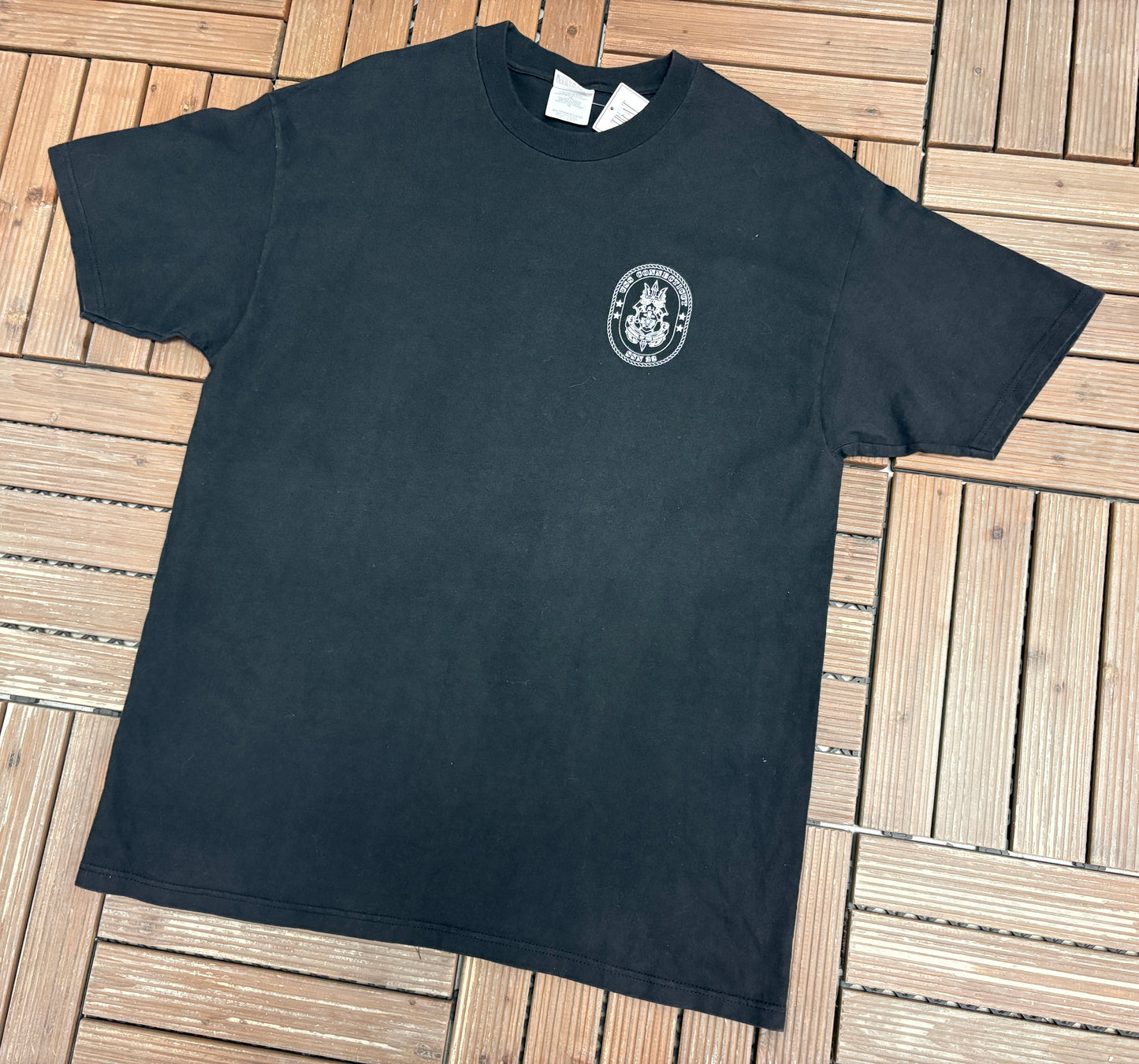 USS Connecticut (SSN-22) Graphic Tee | Size X-Large | Vintage 1990s Military Black T-Shirt |