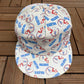 Houston Oilers Helmet All Over Print Graphic Hat | Snap Back | Vintage 1990s NFL Football White Hat |