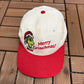 The Grinch Merry Grinchmas! Graphic Hat | Snap Back | Vintage 1990s Promotional White Cap |