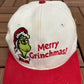 The Grinch Merry Grinchmas! Graphic Hat | Snap Back | Vintage 1990s Promotional White Cap |