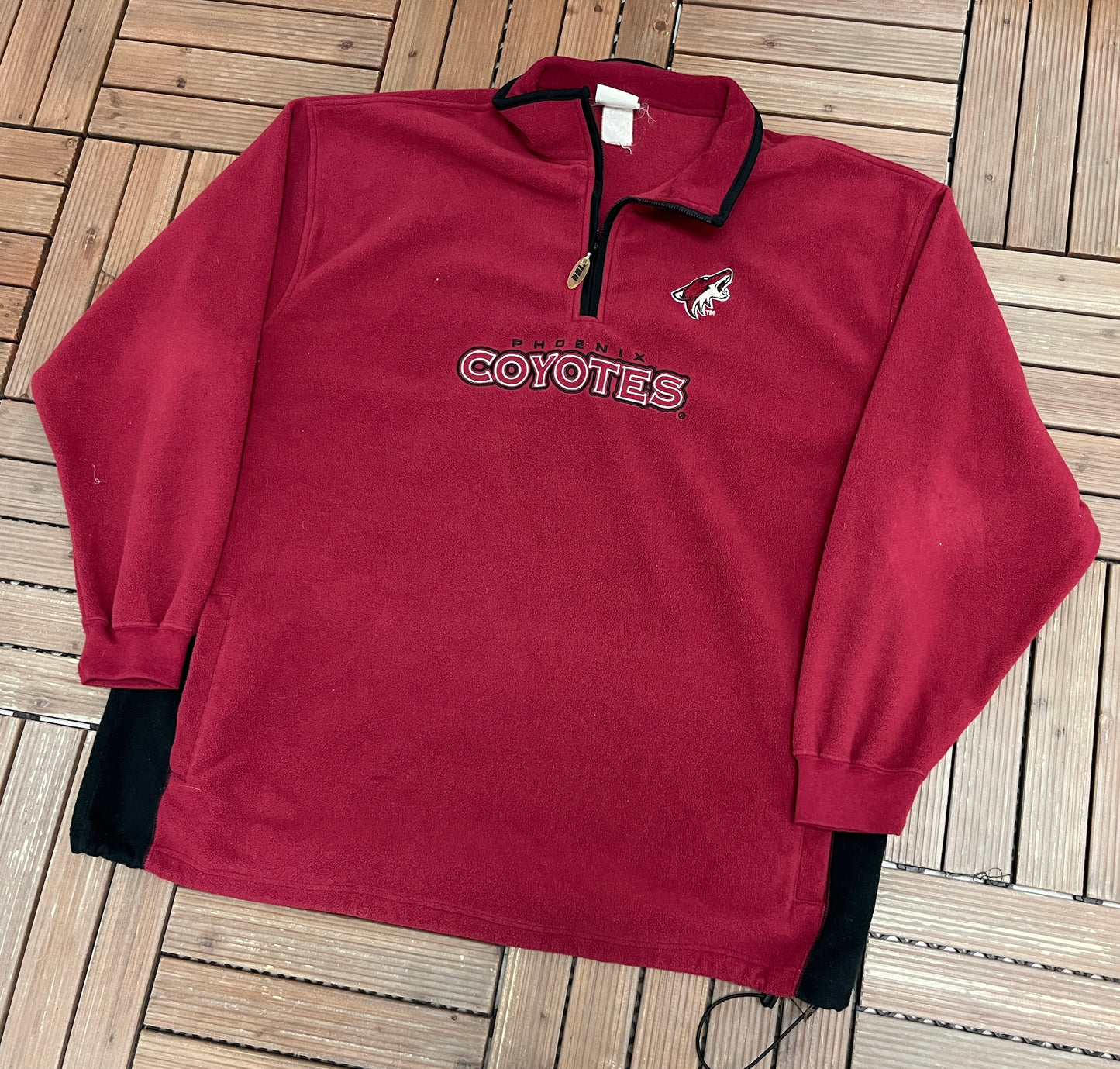 Phoenix Coyotes Embroidered Fleece Sweater | Size XX-Large | Vintage 2000s NHL Hockey Red Sweater |