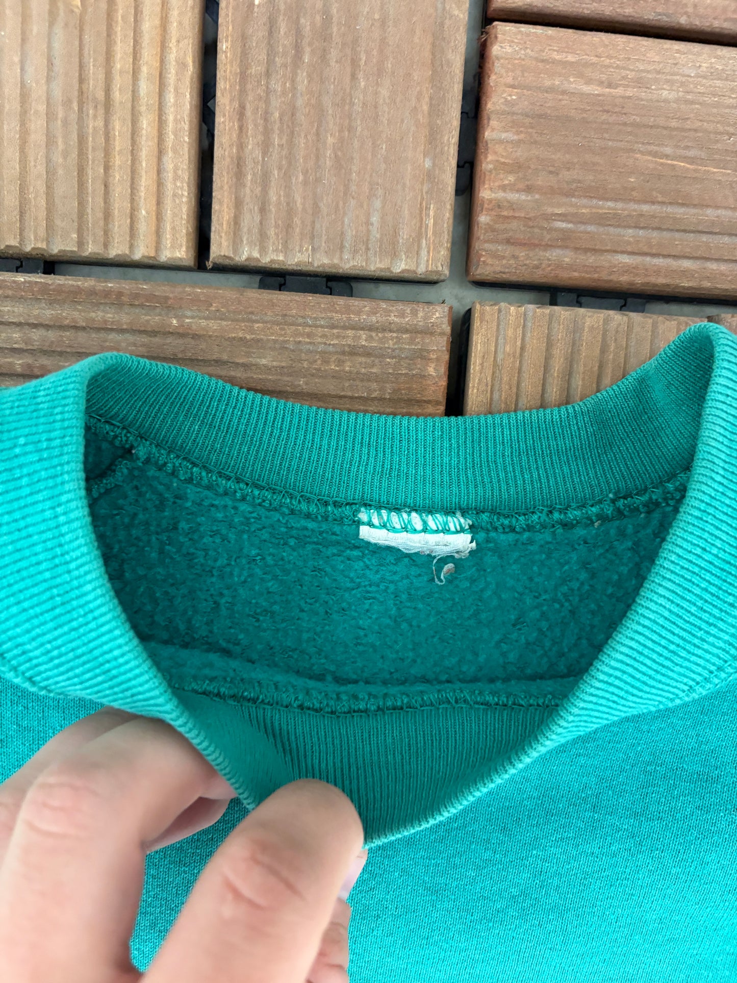 Miami Dolphins Football Graphic Crewneck | Size Large | Vintage 1980s NFL Football Teal Sweater |