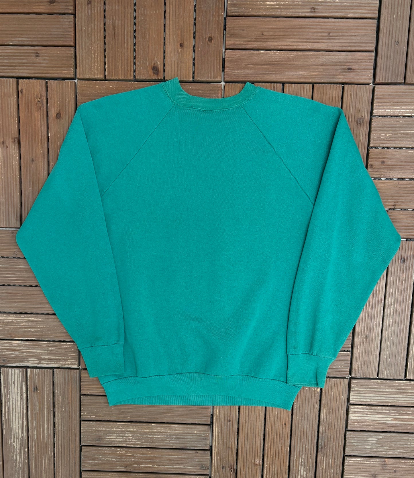 Miami Dolphins Football Graphic Crewneck | Size Large | Vintage 1980s NFL Football Teal Sweater |