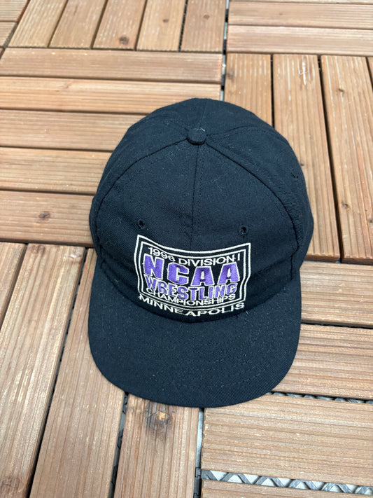 NCAA Wrestling Championships 1996 Graphic Hat | Snap Back | Vintage 1990s College Sports Black Cap |