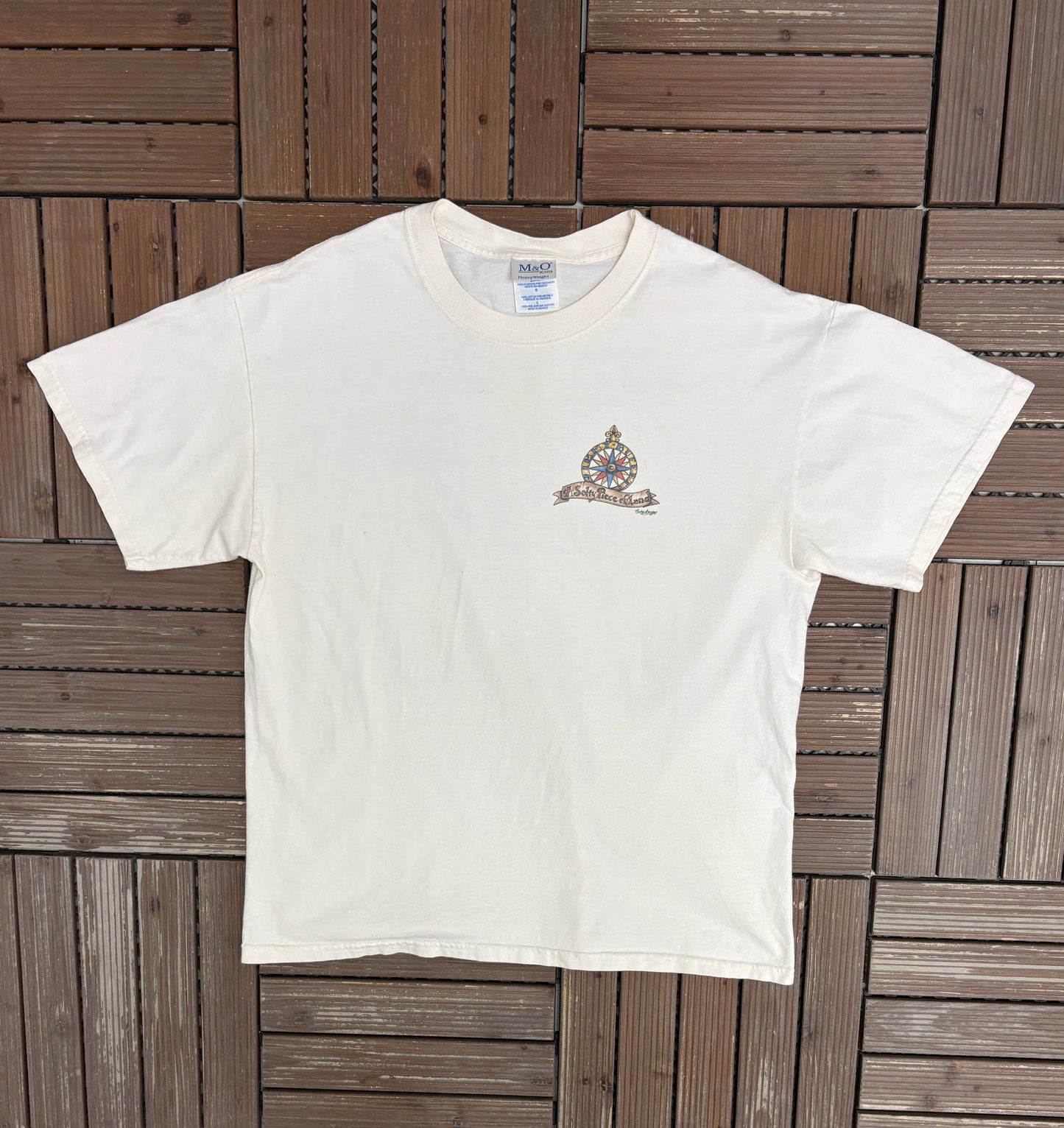 Jimmy Buffett A Salty Piece Of Land Tour 2005 Graphic Tee | Size Large | Vintage 2000s Country Music White T-Shirt |
