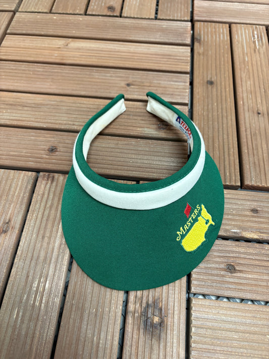 Masters Tournament Embroidered Graphic Visor | One Size | Vintage 1990s Branded Golf Green Cap |