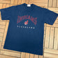 Cleveland Indians Embroidered Graphic Tee | Size Large | Vintage 1990s MLB Baseball Blue T-Shirt |