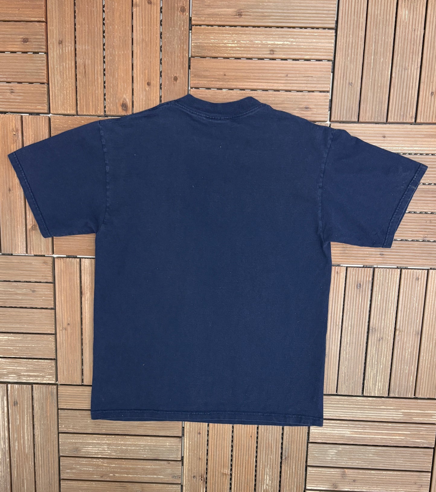 Cleveland Indians Embroidered Graphic Tee | Size Large | Vintage 1990s MLB Baseball Blue T-Shirt |