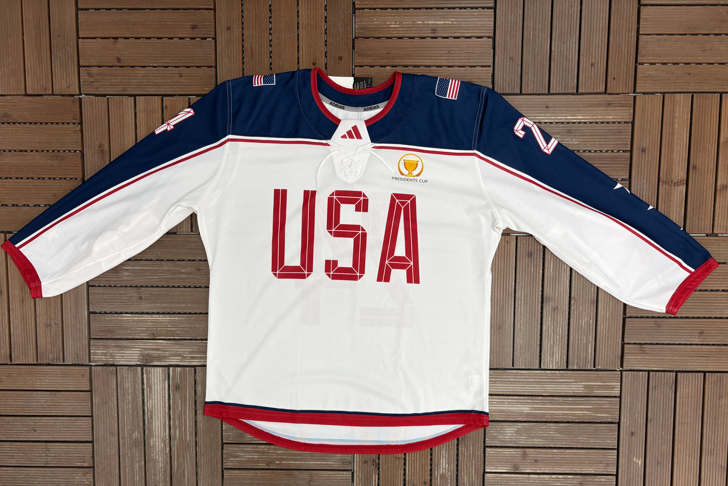 USA Presidents Cup Golf Tournament Hockey Jersey | Size X-Large | Adidas Branded White Jersey |