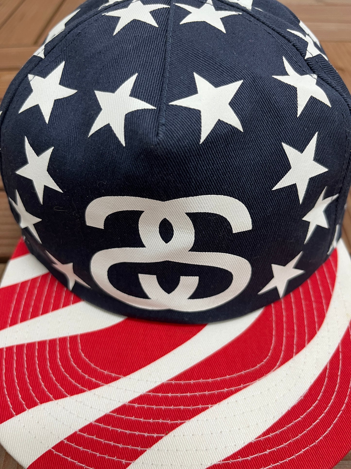 Stussy American Flag Graphic Hat | Snap Back | Vintage 2000s Stussy Branded Cap |