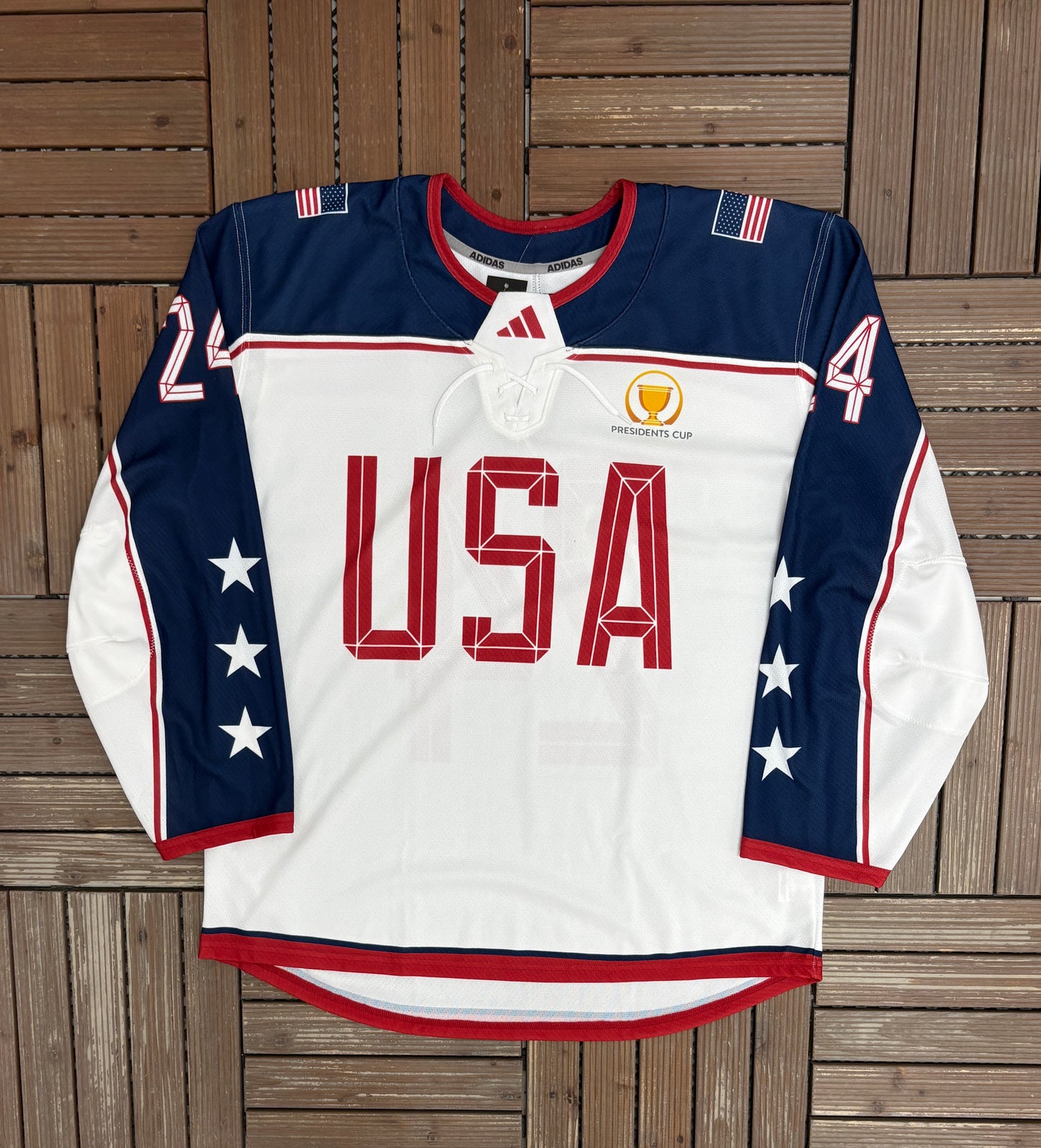 USA Presidents Cup Golf Tournament Hockey Jersey | Size X-Large | Adidas Branded White Jersey |