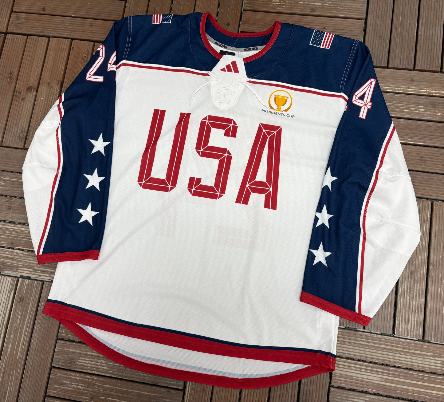 USA Presidents Cup Golf Tournament Hockey Jersey | Size X-Large | Adidas Branded White Jersey |