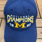 Michigan Wolverines National Champions 1997 Graphic Hat | Snap Back | Vintage 1990s College Sports Specialties Blue Cap |