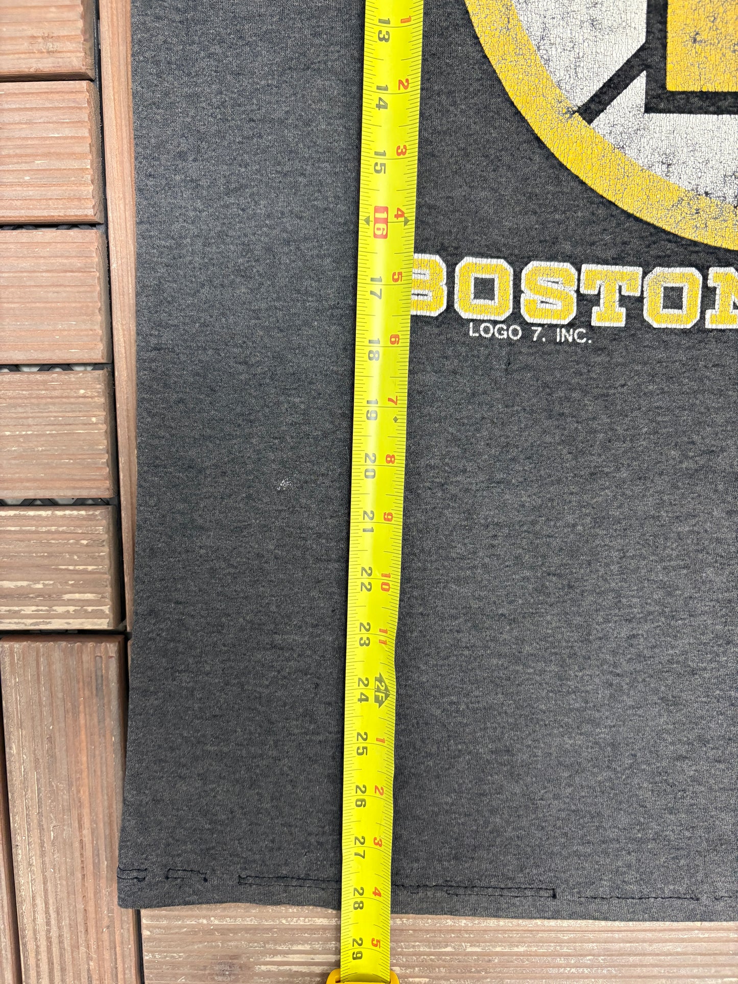 Boston Bruins Graphic Tee | Size X-Large | Vintage 1990s NHL Hockey Distressed Grey T-Shirt |