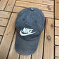 Nike Small Embroidered Swoosh Hat | Metal Clasp | Vintage 2000s Black Nike Branded Cap |