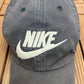 Nike Small Embroidered Swoosh Hat | Metal Clasp | Vintage 2000s Black Nike Branded Cap |