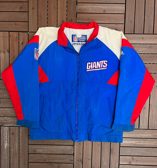 New York Giants Graphic Jacket | Size X-Large | Vintage 1990s NFL Football Blue Apex One Jacket |