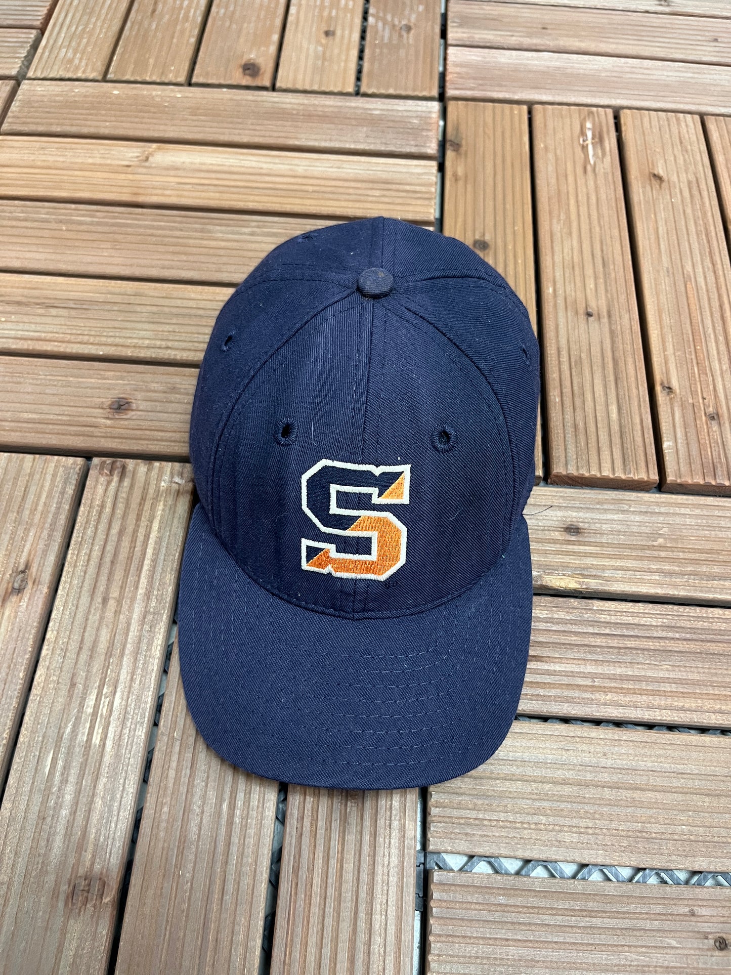 Syracuse Orange Graphic Hat | Snap Back | Vintage 1990s College Blue Cap |