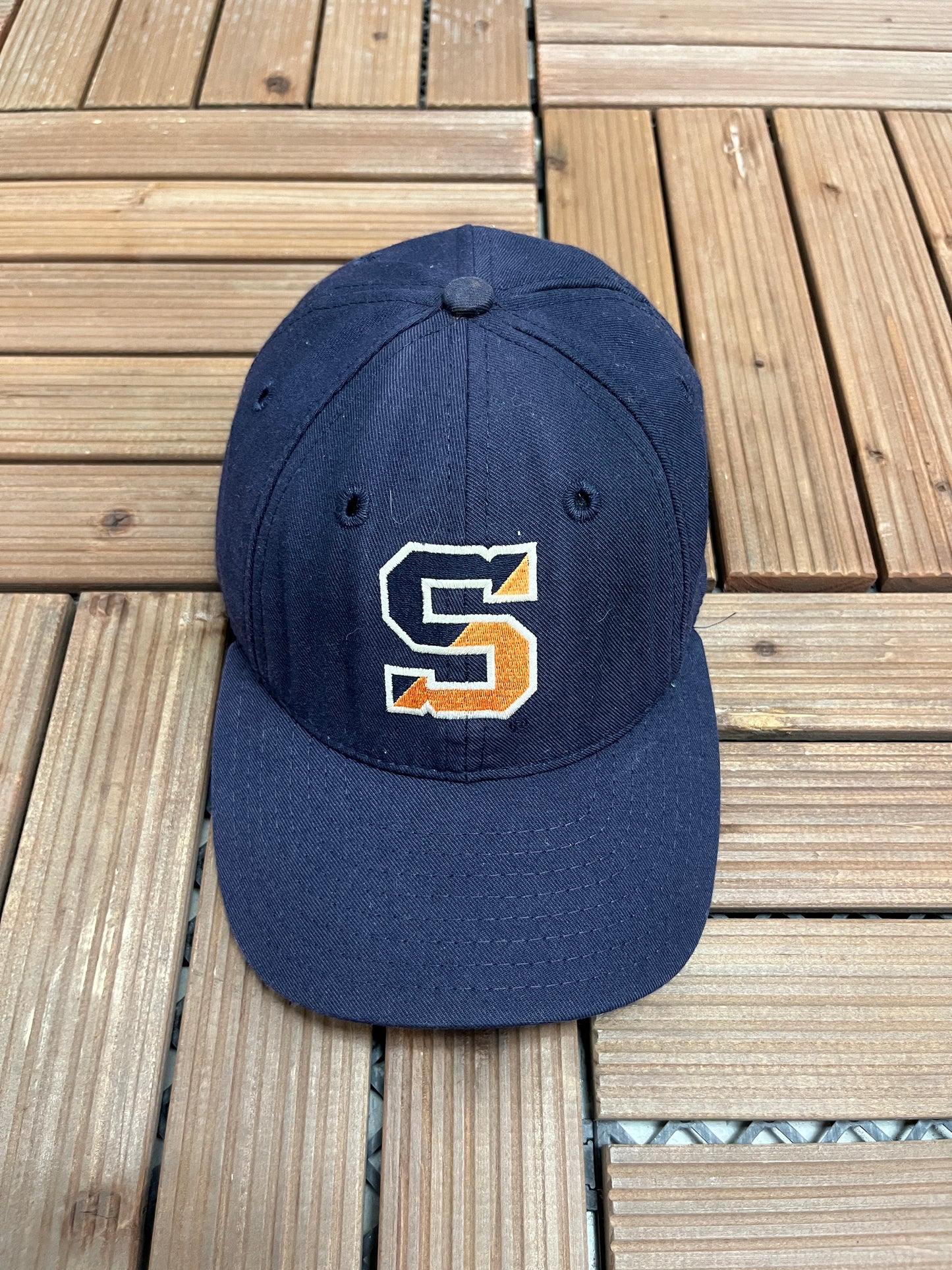 Syracuse Orange Graphic Hat | Snap Back | Vintage 1990s College Blue Cap |