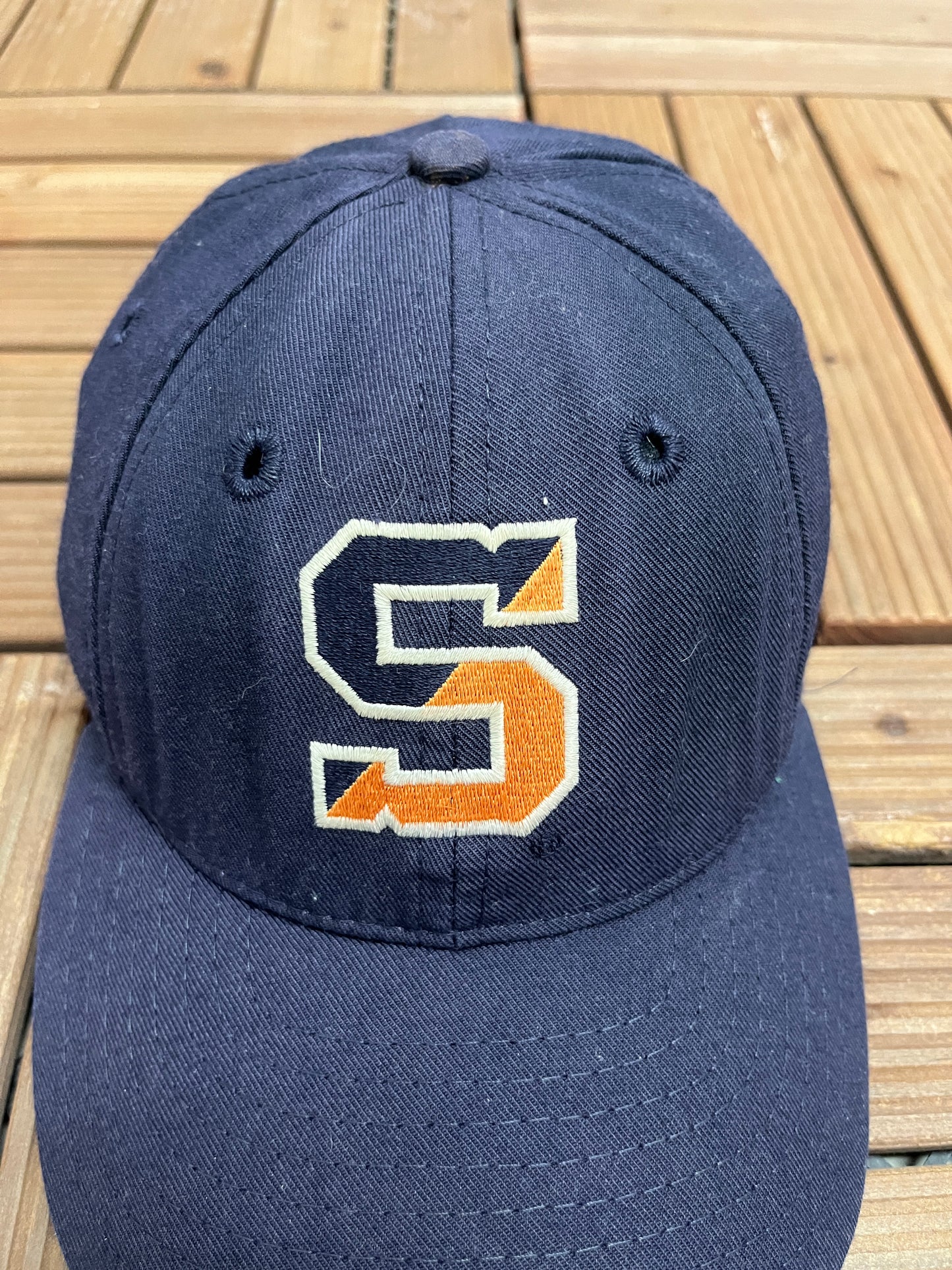 Syracuse Orange Graphic Hat | Snap Back | Vintage 1990s College Blue Cap |