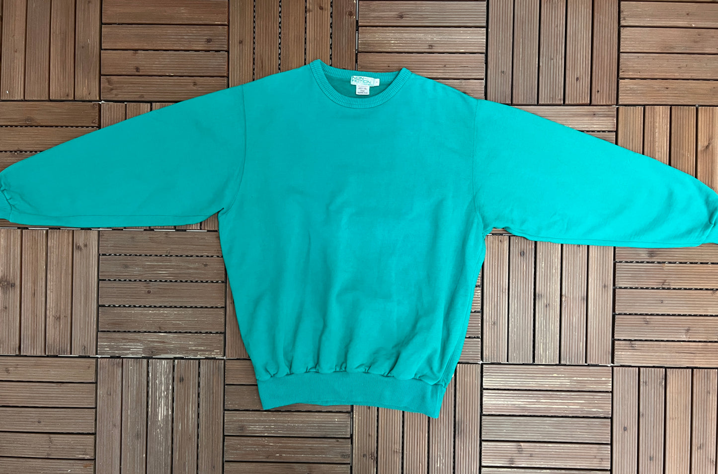 Blank Teal Non-Fiction Canadian Classics Crewneck | Size 4 / XXL | Vintage 1990s Thick Teal Sweatshirt |