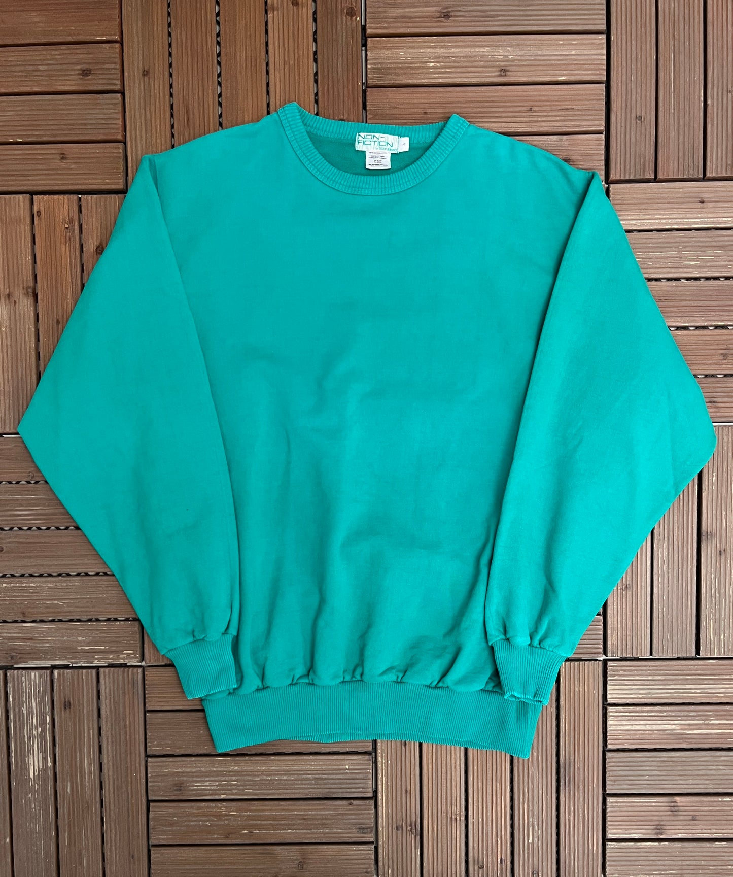 Blank Teal Non-Fiction Canadian Classics Crewneck | Size 4 / XXL | Vintage 1990s Thick Teal Sweatshirt |