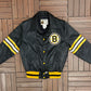 Boston Bruins Graphic Jacket | Size Medium | Vintage 1990s NHL Hockey Black Jacket |