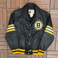 Boston Bruins Graphic Jacket | Size Medium | Vintage 1990s NHL Hockey Black Jacket |