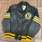 Boston Bruins Graphic Jacket | Size Medium | Vintage 1990s NHL Hockey Black Jacket |
