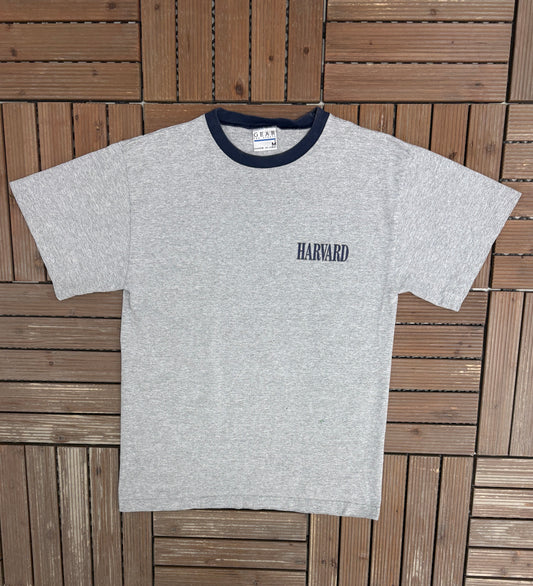 Harvard University Graphic Tee | Size Medium | Vintage 1990s College Grey T-Shirt |