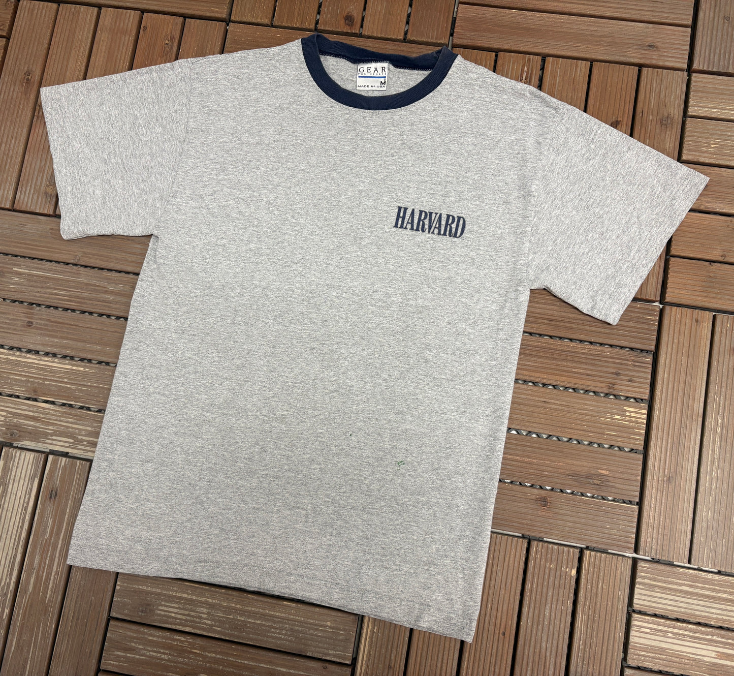 Harvard University Graphic Tee | Size Medium | Vintage 1990s College Grey T-Shirt |
