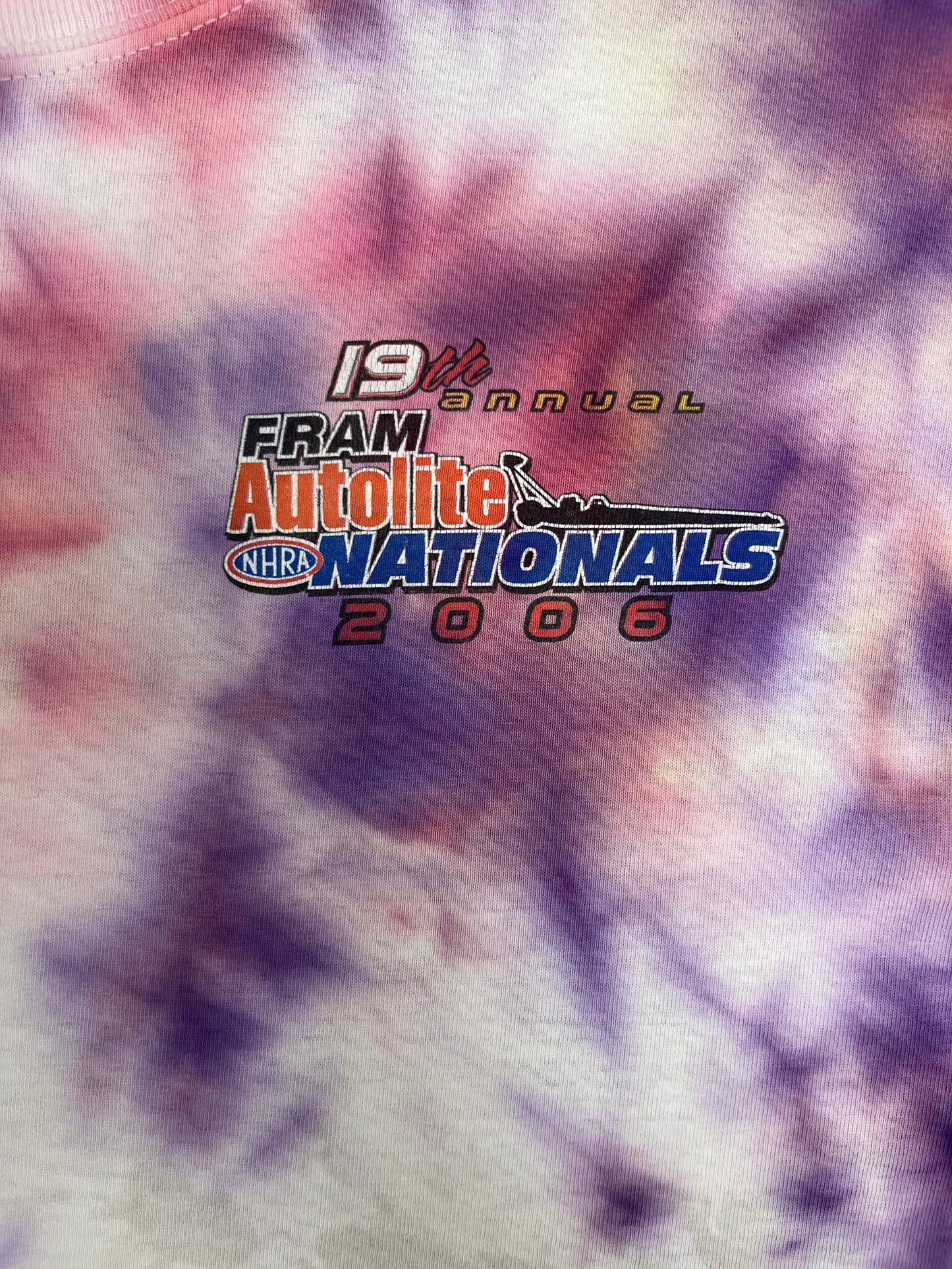 Autolite Nationals 2006 NHRA Graphic Tee | Size X-Large | Vintage 2000s NHRA Racing Tie Dye T-Shirt |