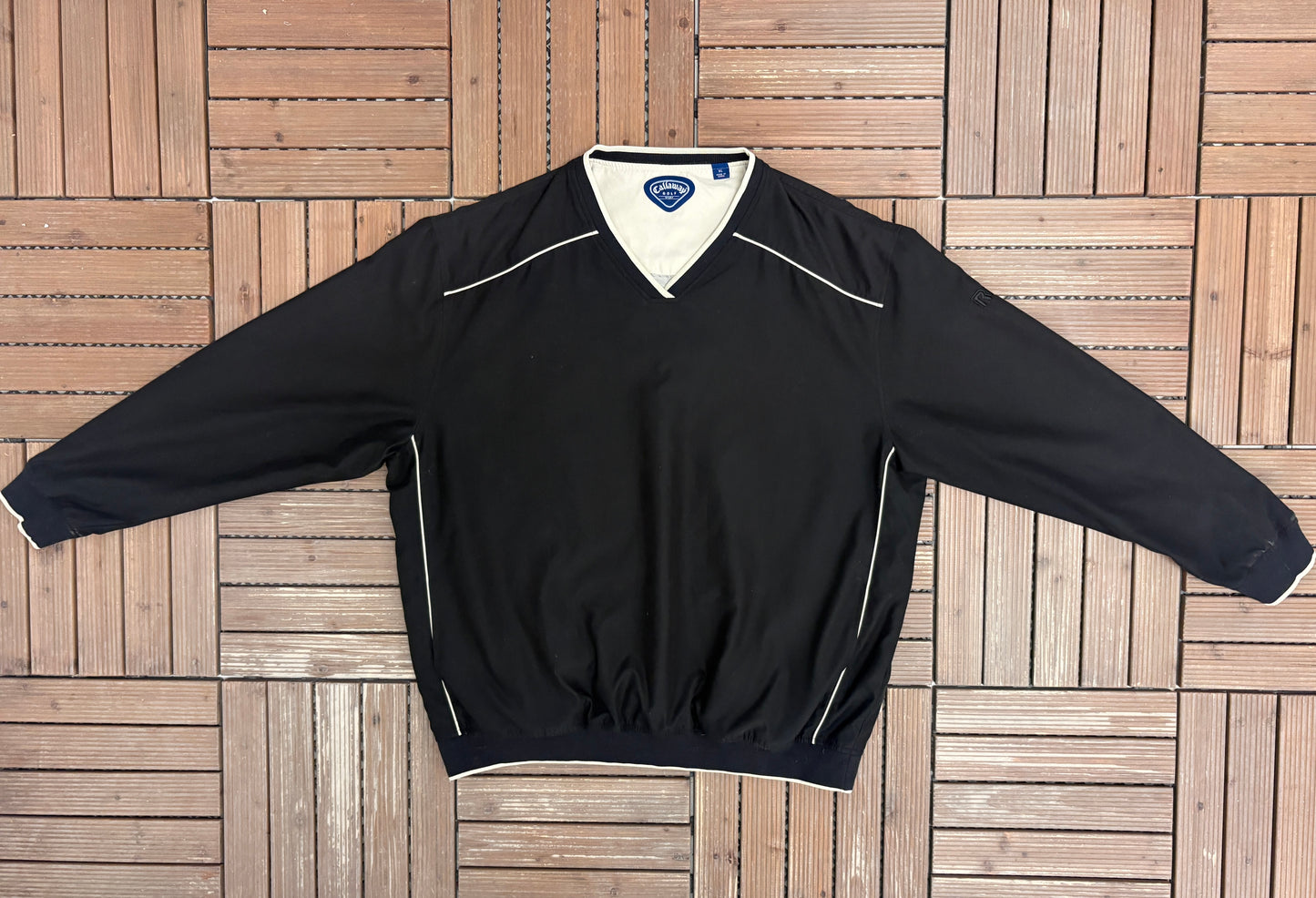 Callaway Golf Graphic Windbreaker | Size X-Large | Vintage 2000s Golf Black Windbreaker |
