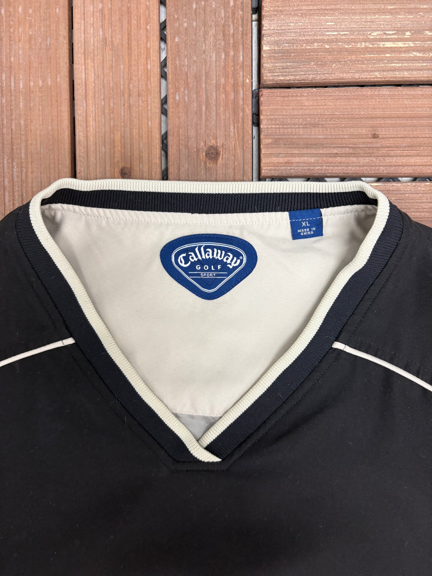 Callaway Golf Graphic Windbreaker | Size X-Large | Vintage 2000s Golf Black Windbreaker |