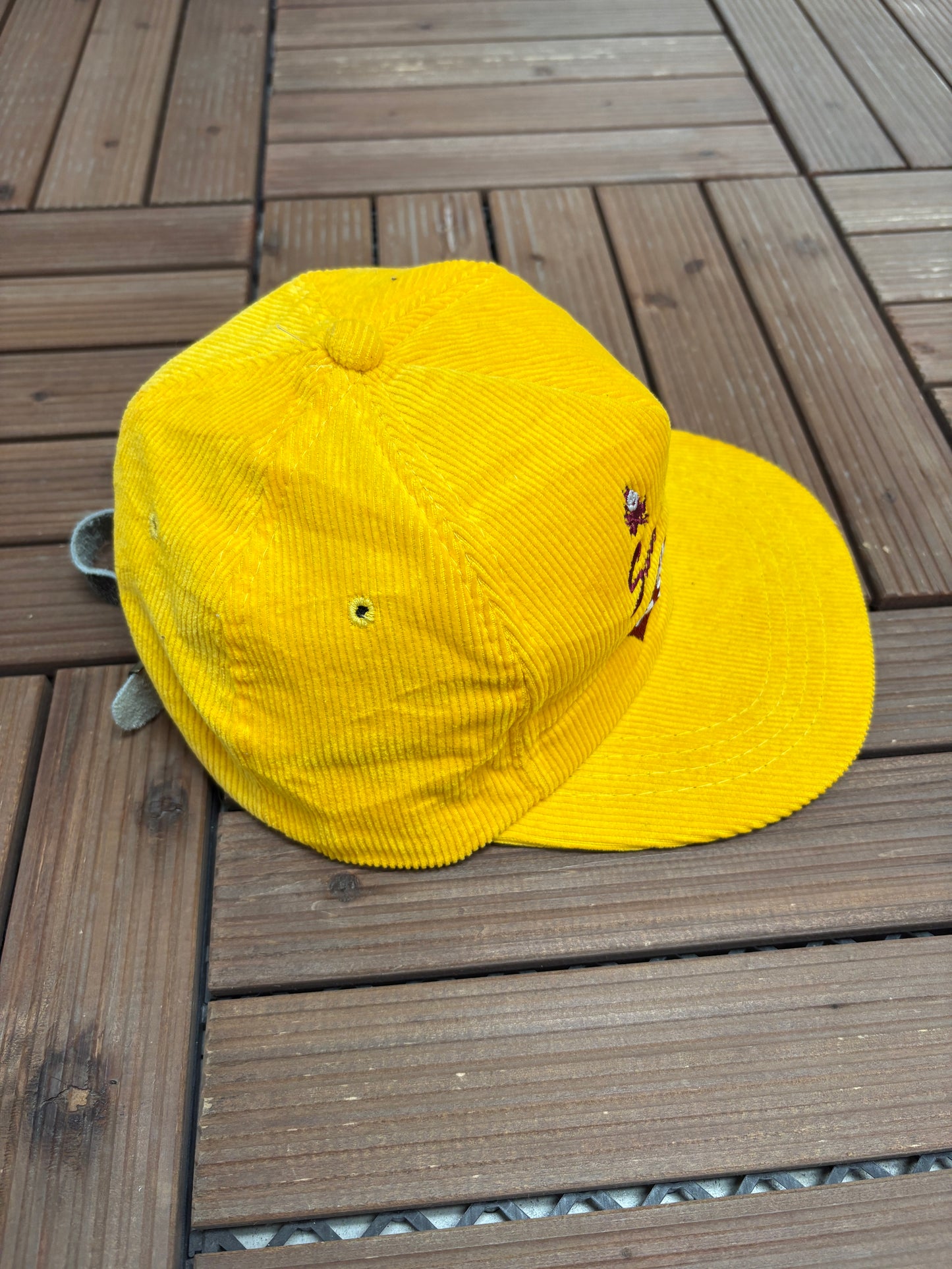 Arizona State Sun Devils Embroidered Hat | Snap Back | Vintage 1990s Cord College Yellow Cap |