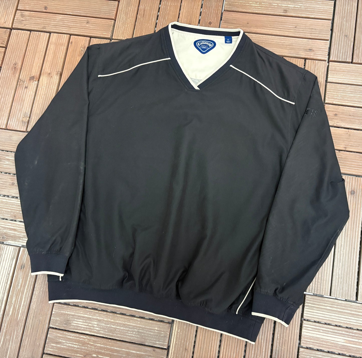Callaway Golf Graphic Windbreaker | Size X-Large | Vintage 2000s Golf Black Windbreaker |