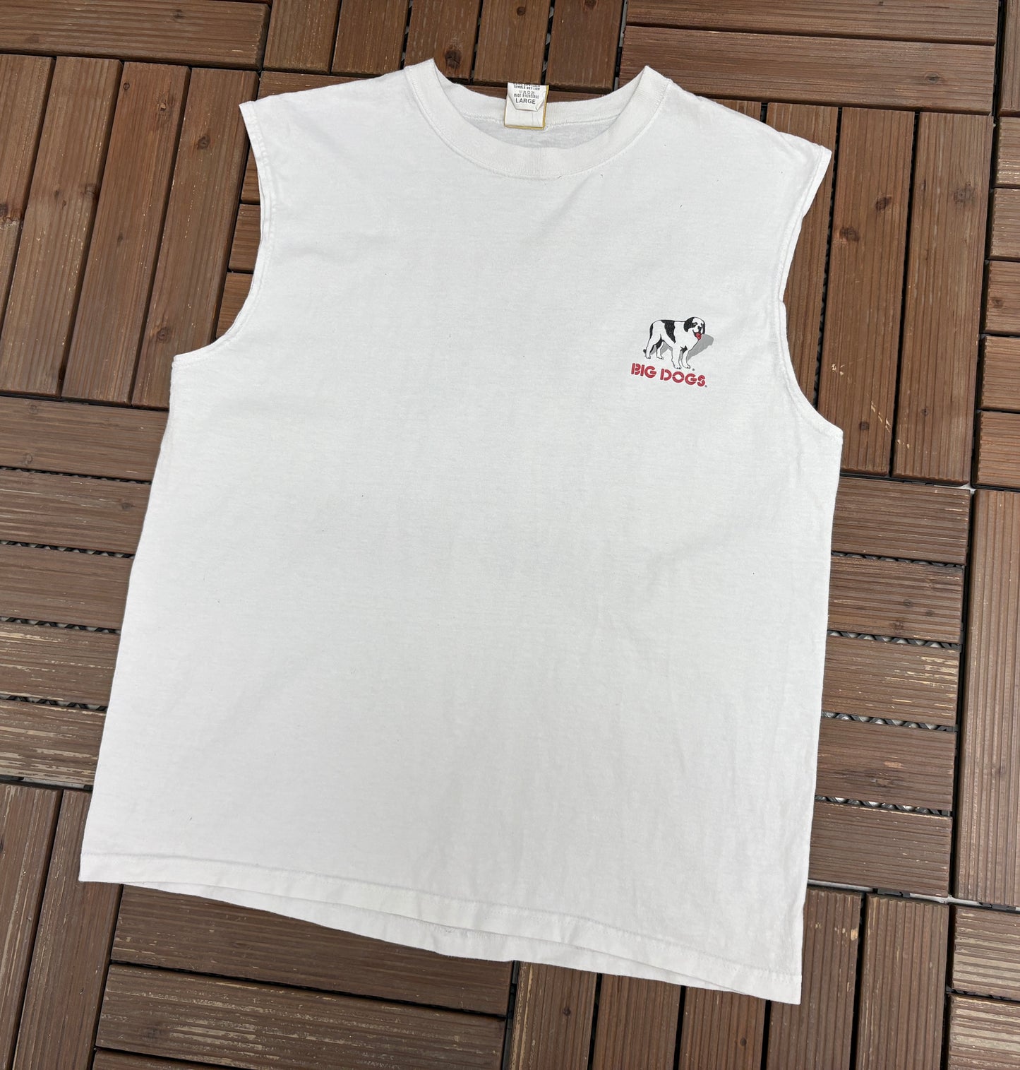 Big Dogs I'll Just Call You Dumb Graphic Tee | Size Large | Vintage 2000s Cartoon Dog White Tank Top |