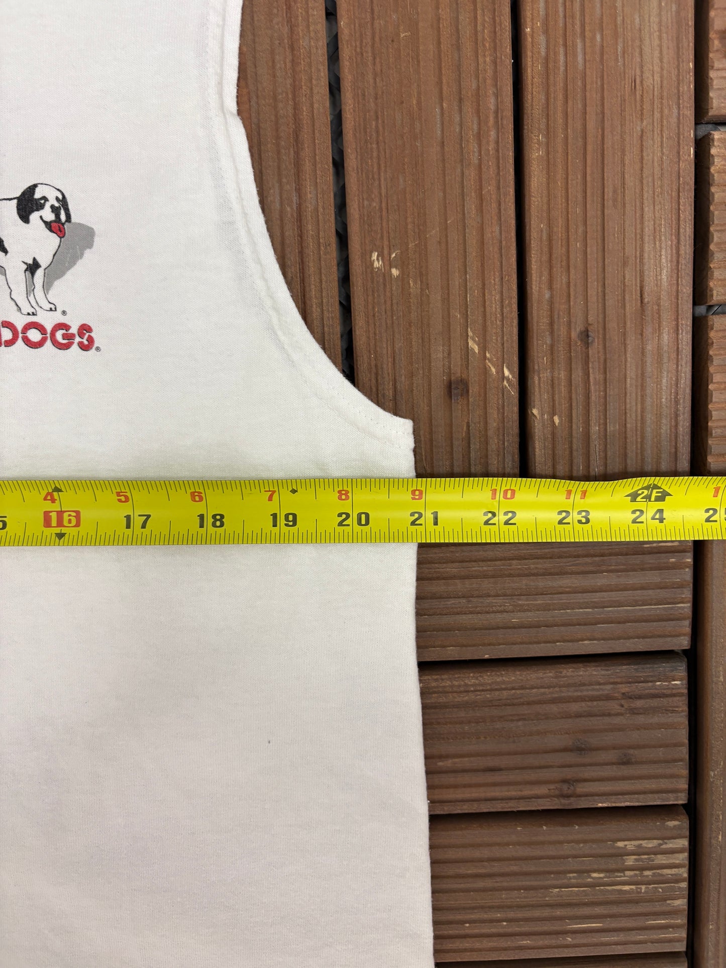 Big Dogs I'll Just Call You Dumb Graphic Tee | Size Large | Vintage 2000s Cartoon Dog White Tank Top |