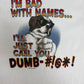 Big Dogs I'll Just Call You Dumb Graphic Tee | Size Large | Vintage 2000s Cartoon Dog White Tank Top |