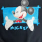 Mickey Mouse Disney Graphic Crewneck | Size Large | Vintage 1990s Promotional Cartoon Black Sweatshirt |