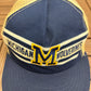 Michigan Wolverines Stitched Graphic Hat | Snap Back | Vintage 1990s College Sports Blue Cap |