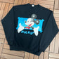 Mickey Mouse Disney Graphic Crewneck | Size Large | Vintage 1990s Promotional Cartoon Black Sweatshirt |