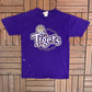 Louisiana State University Tigers Graphic Tee | Size Medium | Vintage 1990s College Purple T-Shirt |