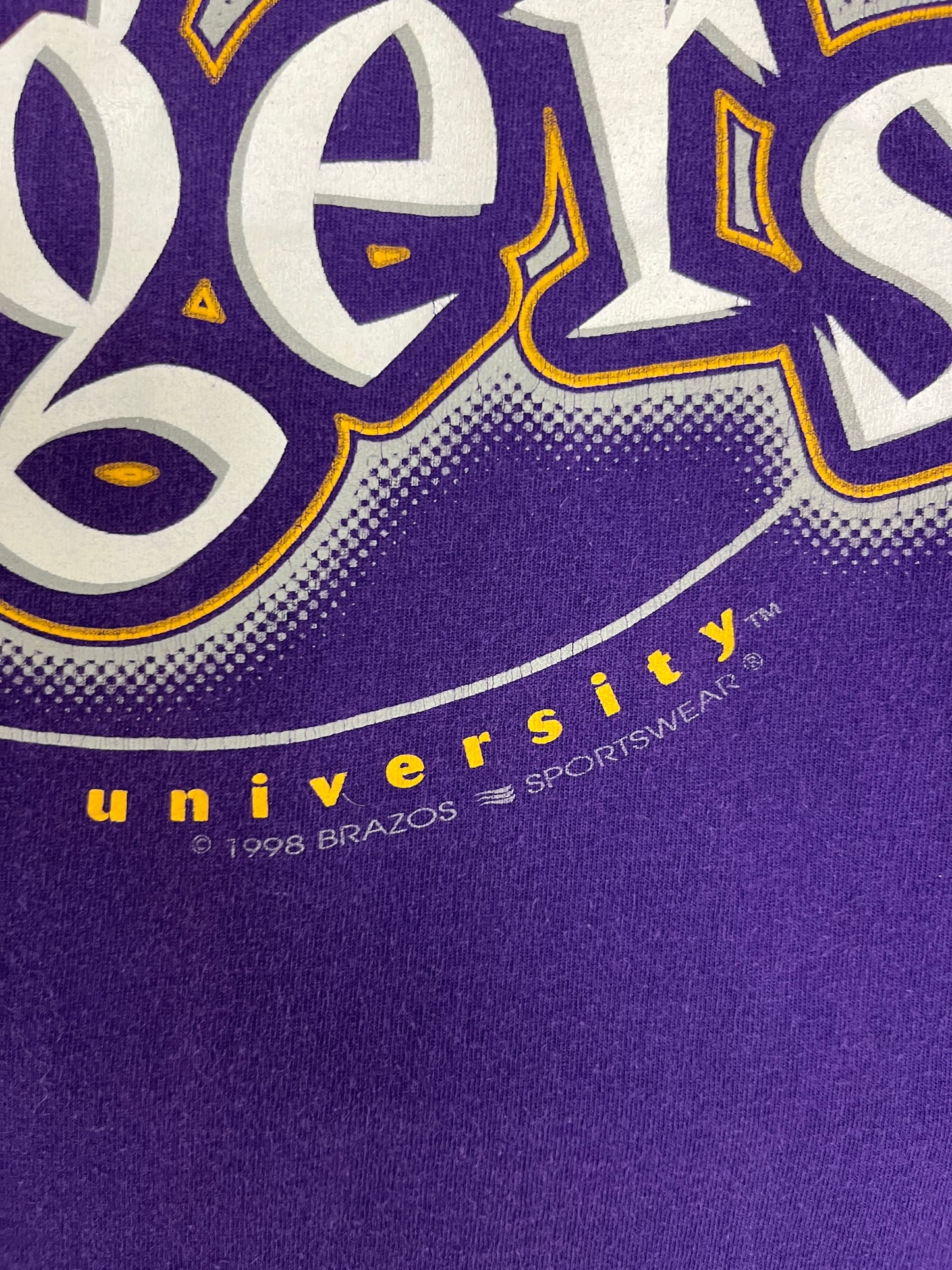 Louisiana State University Tigers Graphic Tee | Size Medium | Vintage 1990s College Purple T-Shirt |