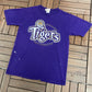 Louisiana State University Tigers Graphic Tee | Size Medium | Vintage 1990s College Purple T-Shirt |